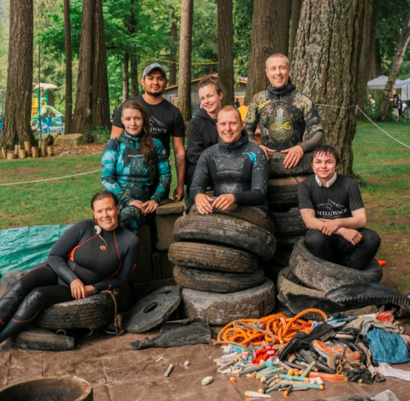 ocean action grant, treasure hunting in our waterways. Clayton, team photo.